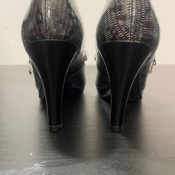 Sofft 6M Leather Miranda Pointed To Mary Jan Black Gray Leather 3‎ 1/2 heel - Picture 4 of 8